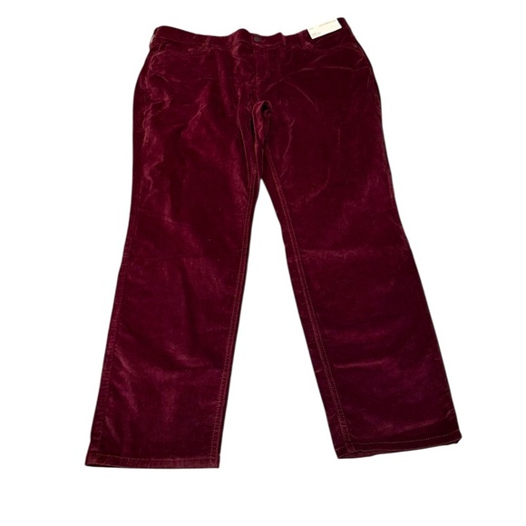 Liz Claiborne Purple Sara Slim Leg Mid-Rise Stretch Velour Pants Size 20W New - Picture 1 of 3
